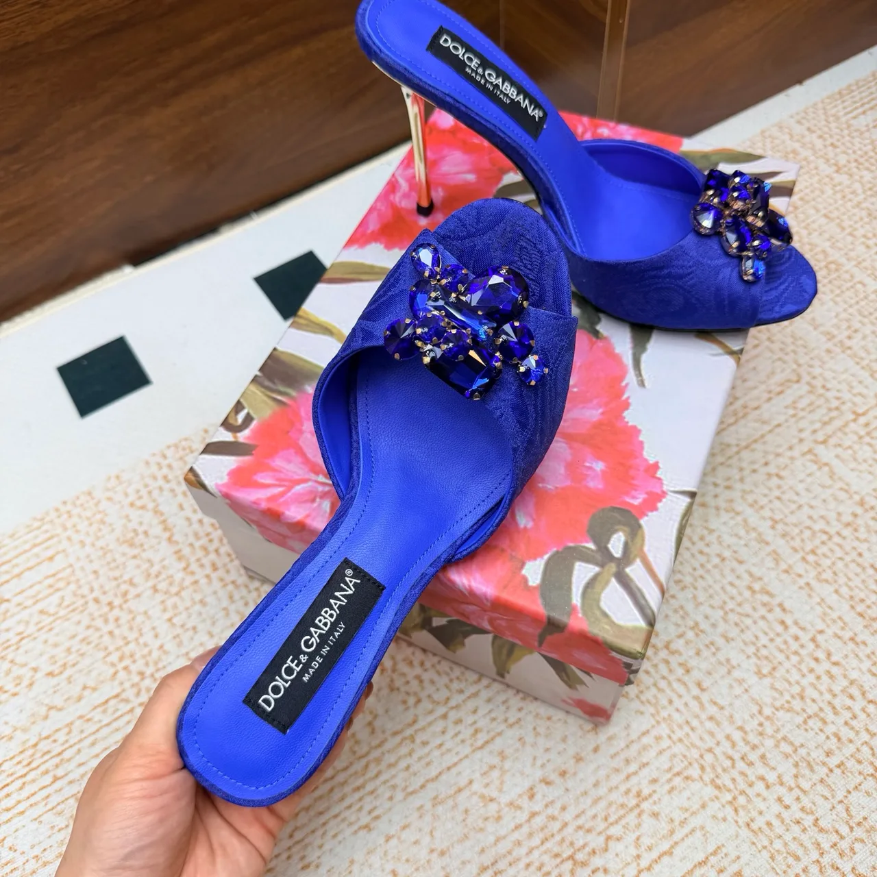 Dolce & Gabbana Heeled Mules in Blue · view 8
