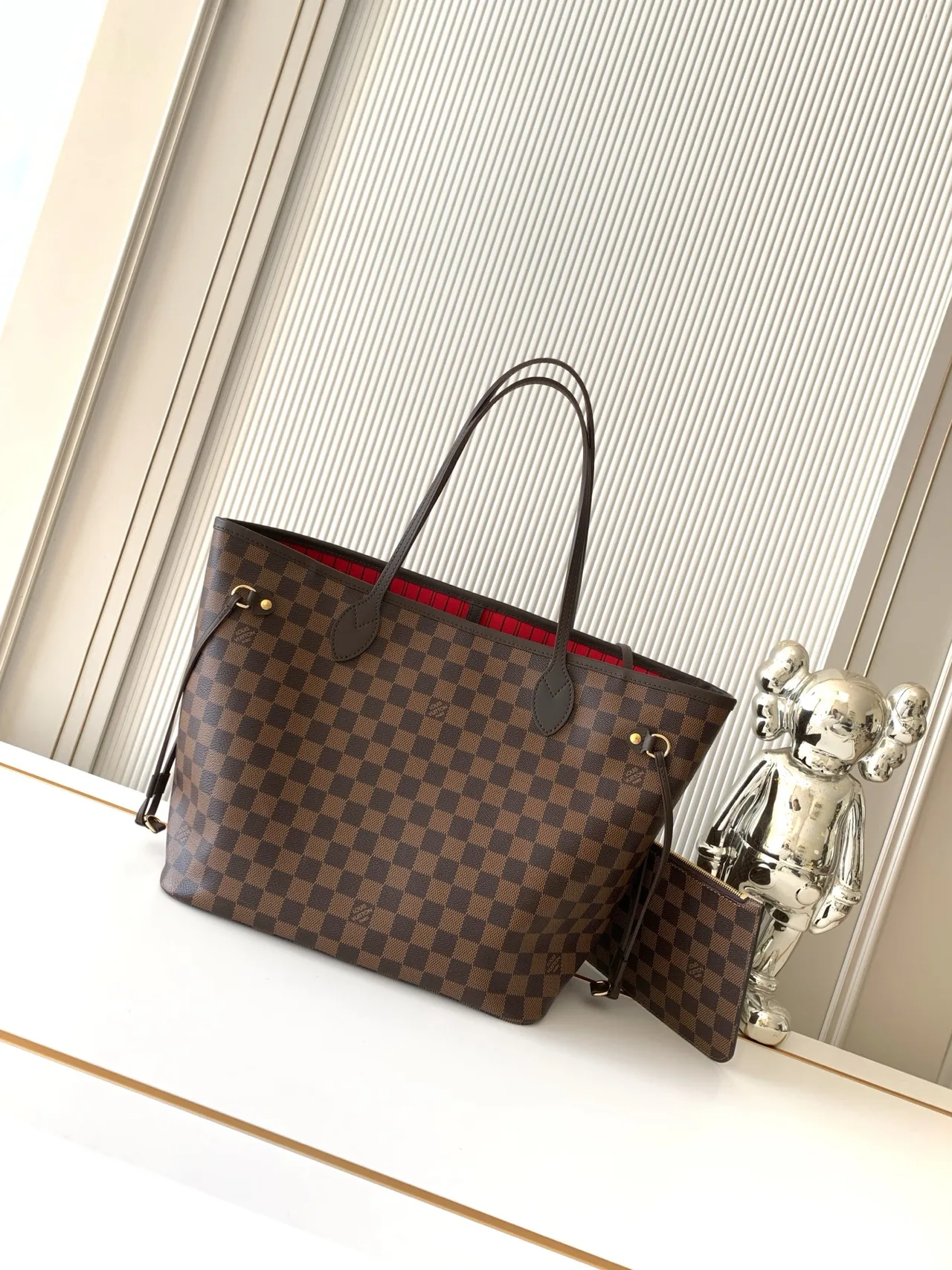 Louis Vuitton Neverfull Check Tote in Brown · view 3