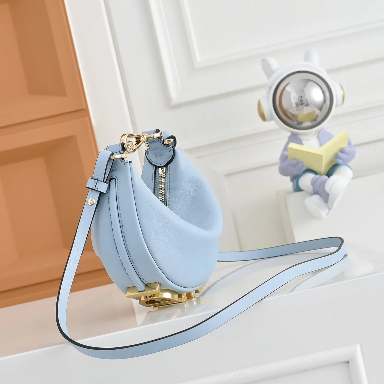 Fendi Crescent Shoulder Bag in Blue · view 4