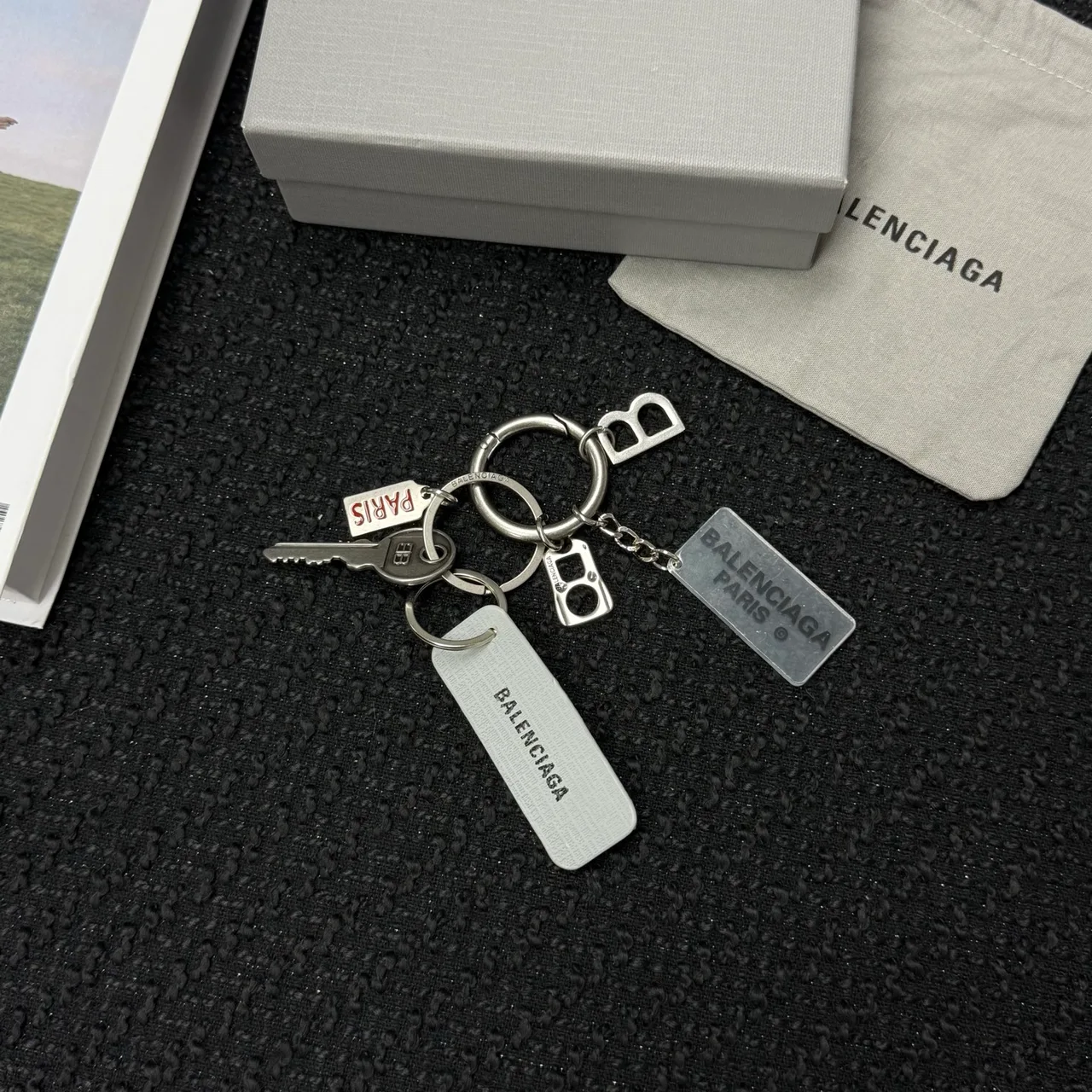 Balenciaga Bag Charm Assembly in Silver & Pink & White & Green · view 1