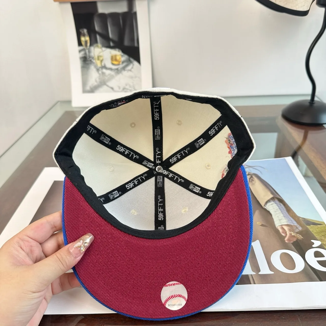 New Era Embroidered Baseball Cap in White · view 8