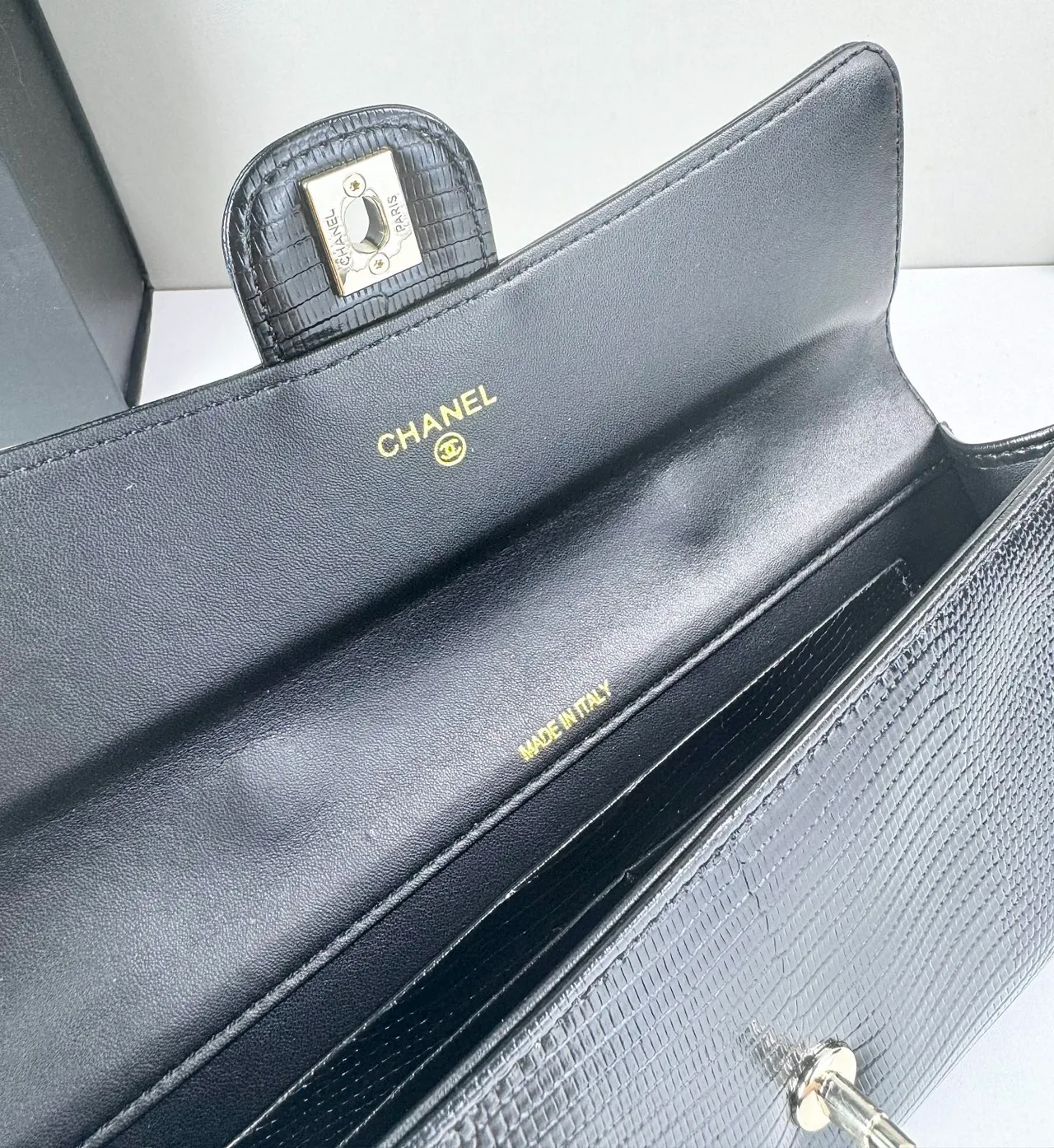 Chanel Baguette Top-Handle Clutch in Black · view 7