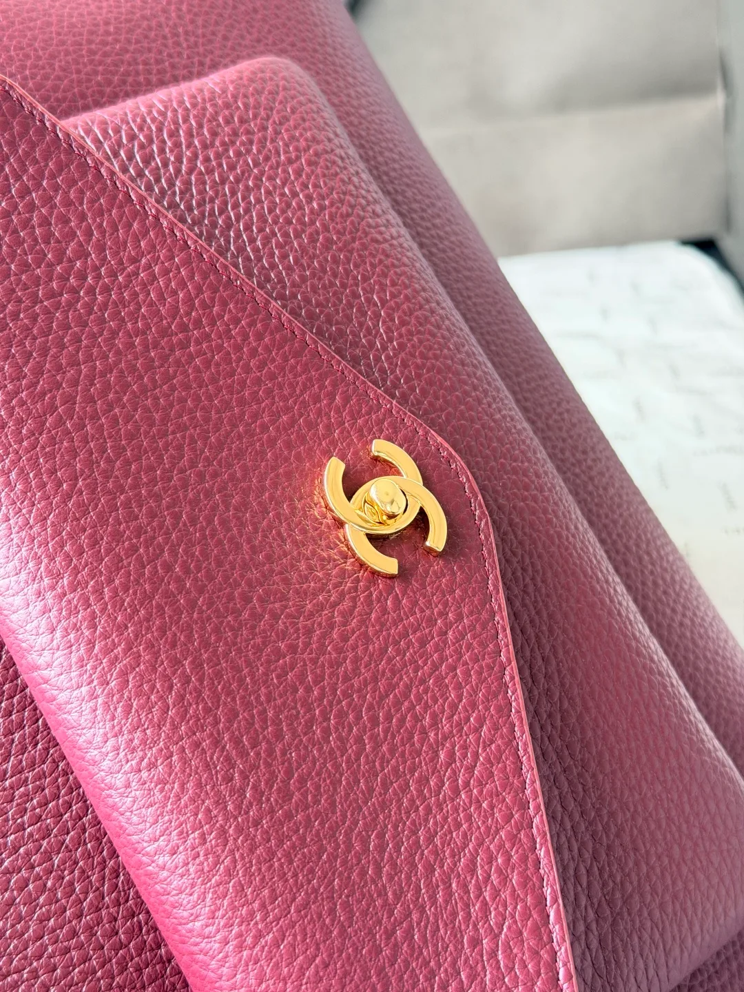 Chanel Leather Smooth Tote in Burgundy · view 6