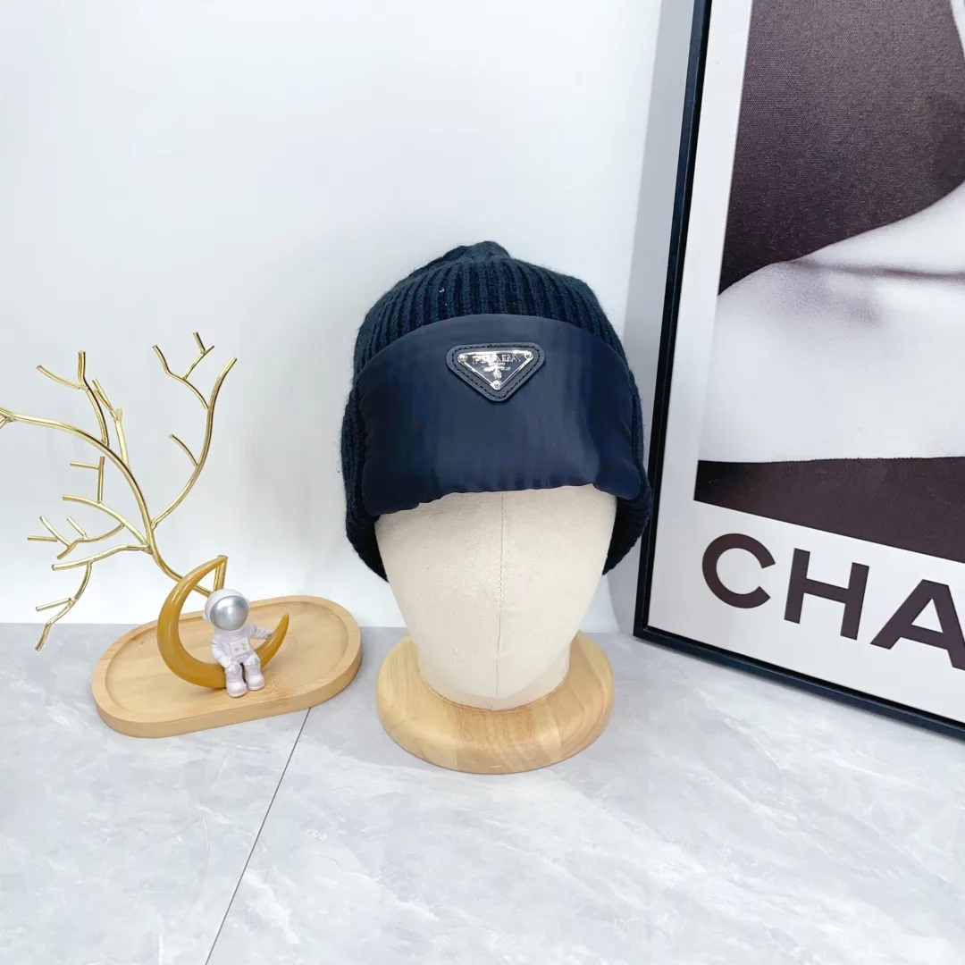 Prada Ribbed Beanie in Black · view 4