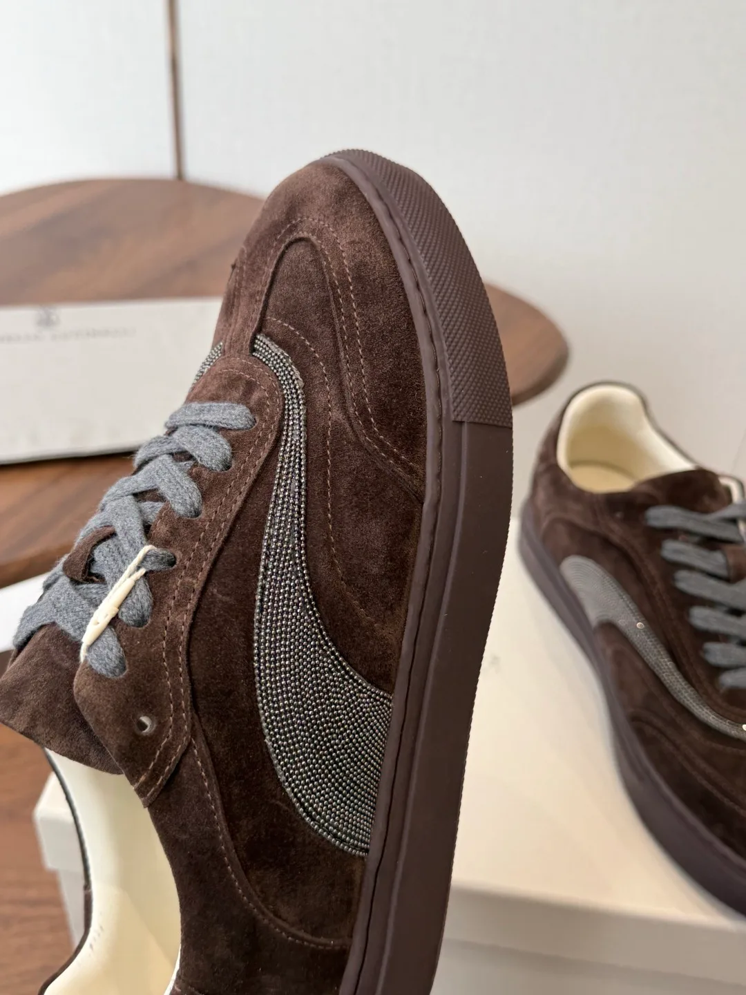 Brunello Cucinelli Cowhide Suede Sneakers in Brown · view 6