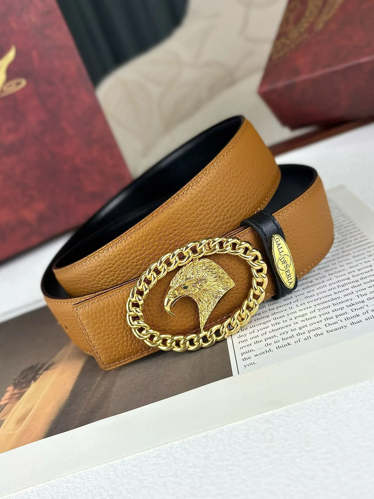 Gall Deseria Eagle Buckle Belt in Brown · view 1