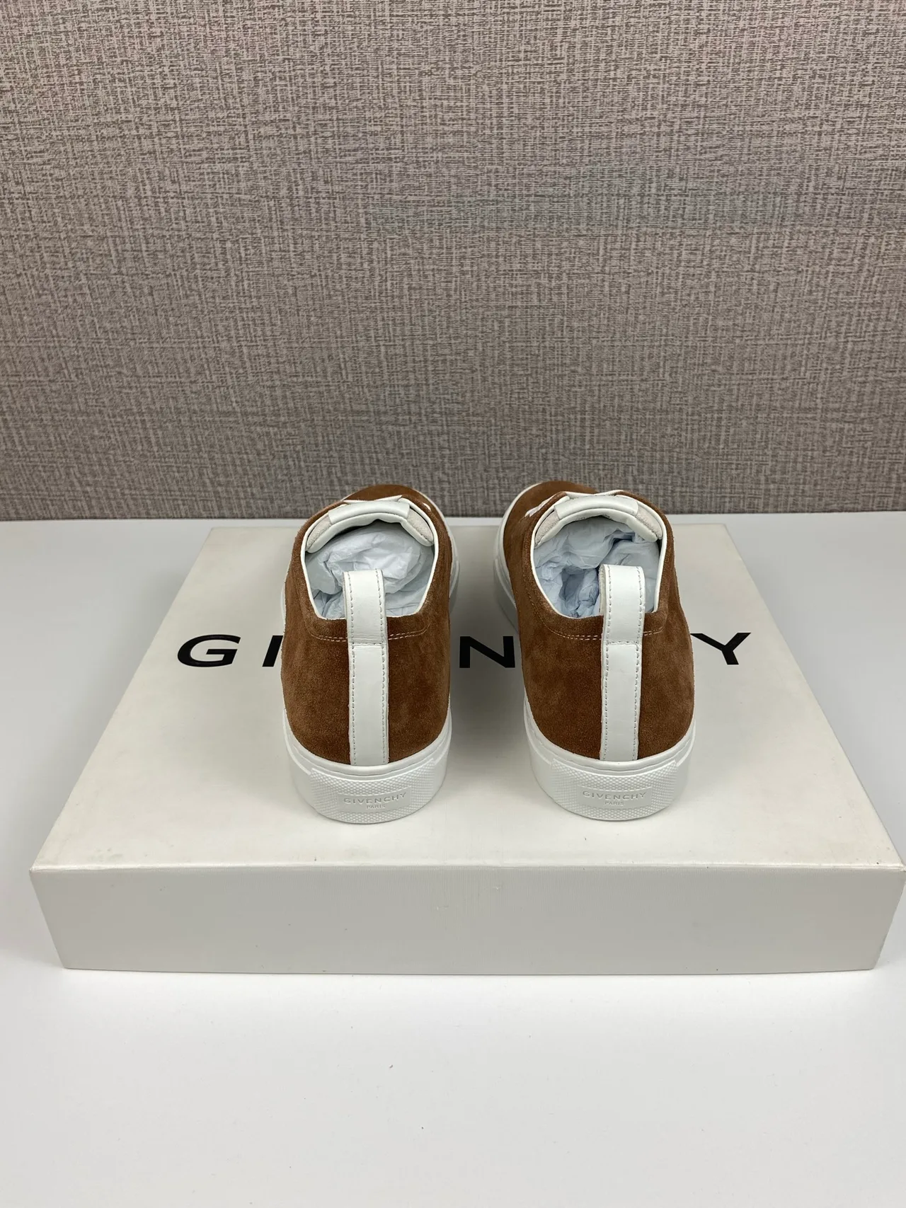 Givenchy Cowhide Suede-Look New City Sneakers in Brown · view 3