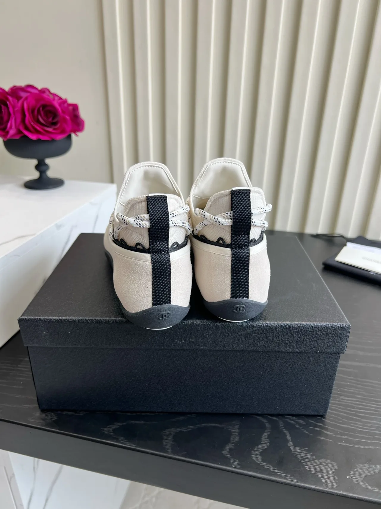 Chanel Sheepskin Sneakers in Cream · view 5