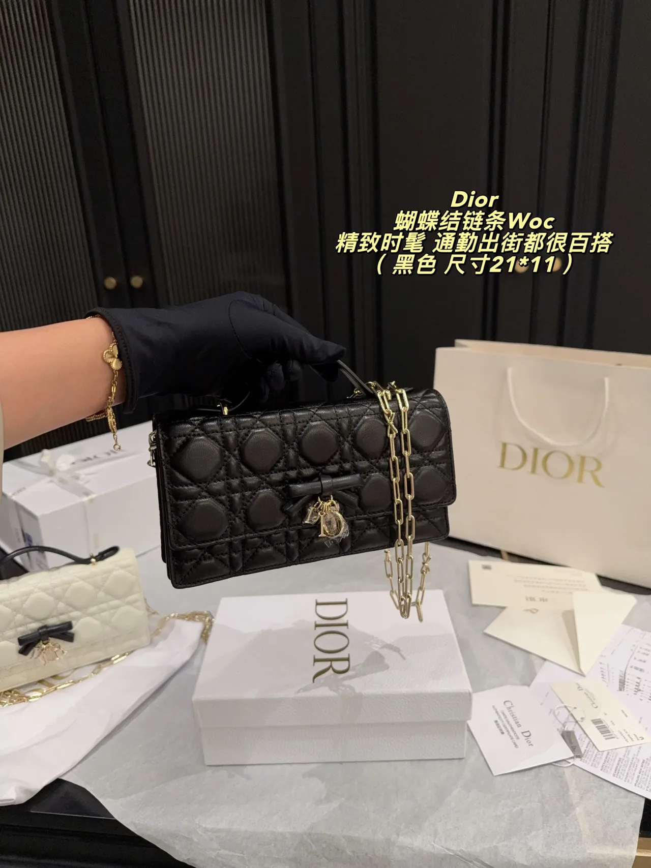 Dior Chain Wallet in Black · view 5