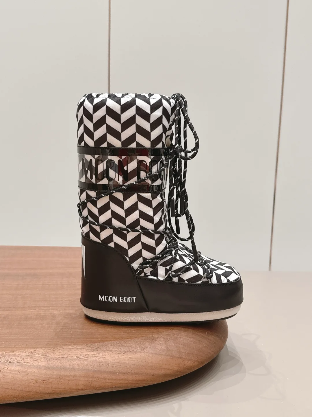 Moon Boot Lace-Up Snow Boots in Black · view 5