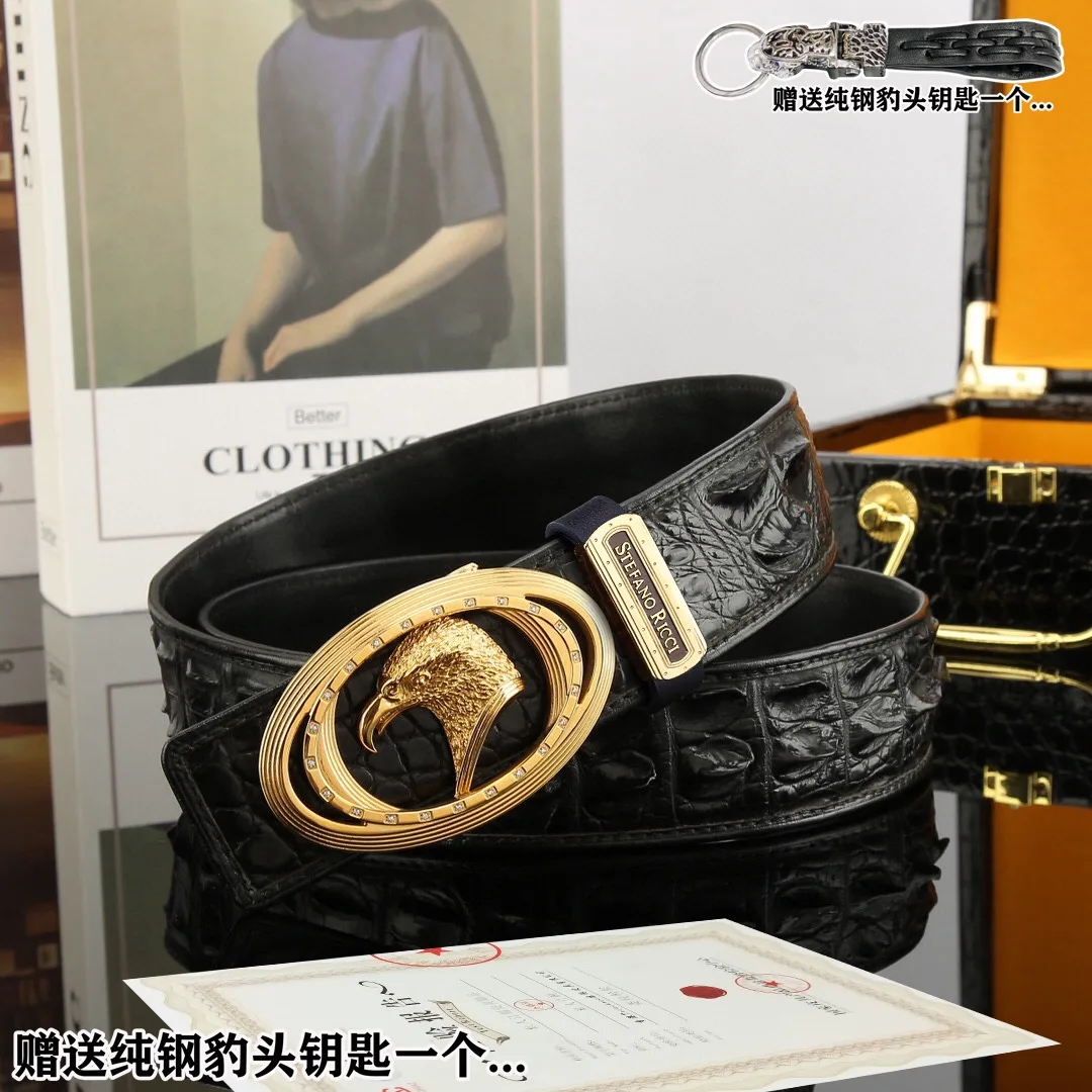 Stefano Ricci Eagle Buckle Belt in Black · view 5