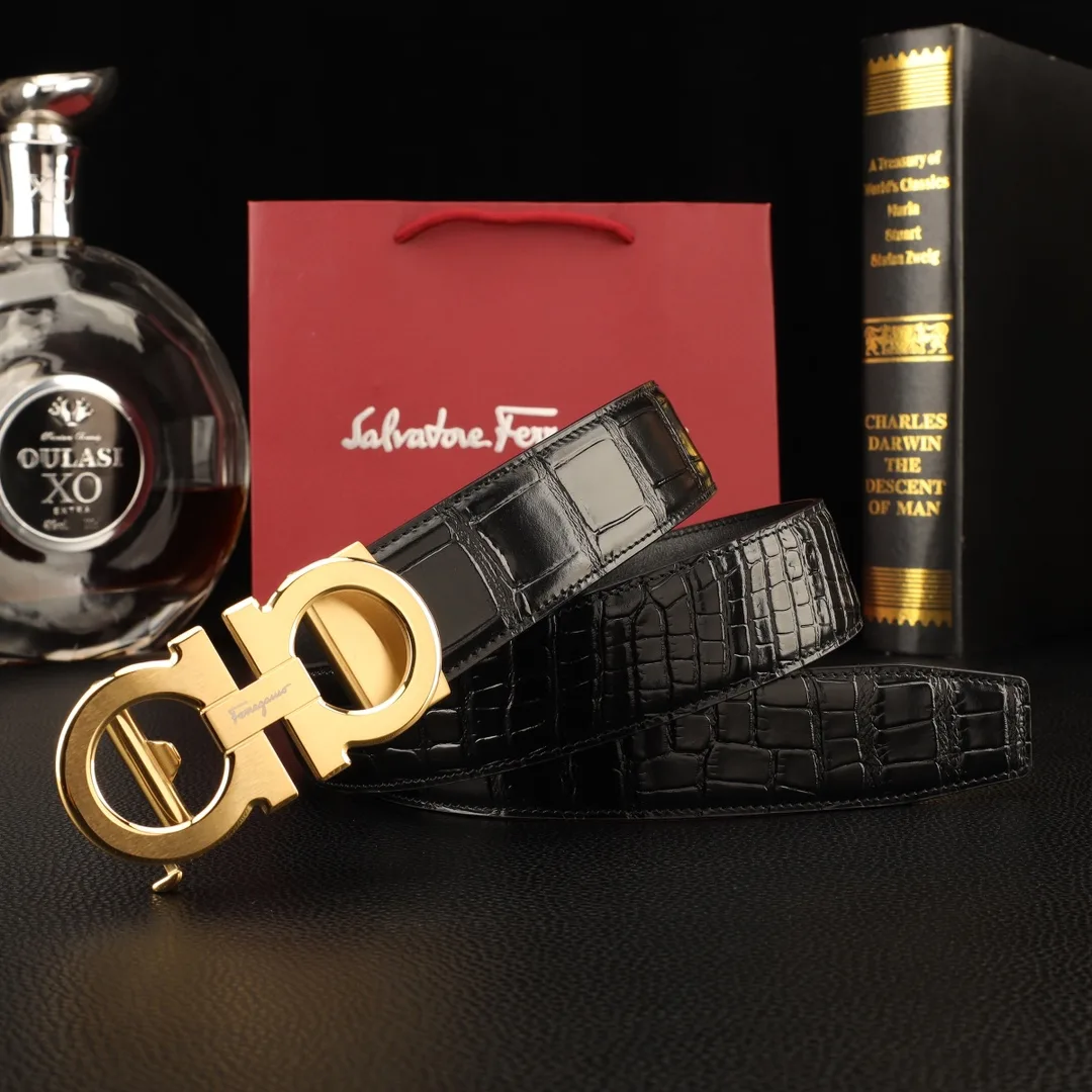 Ferragamo Gancini automatic belt in Black · view 3