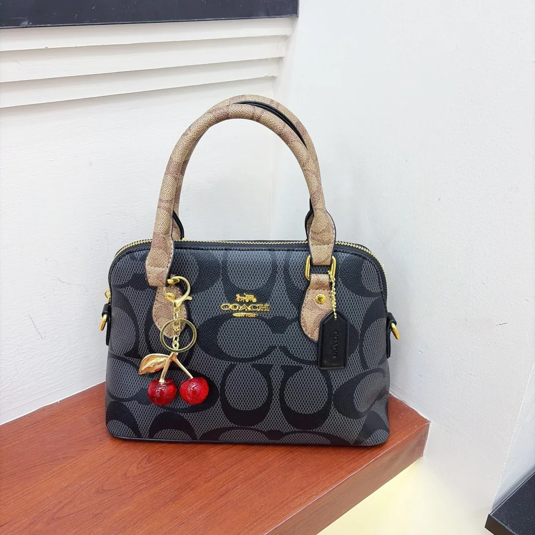 Coach Signature Handbag in Beige & Pink & Black & White & Brown & Grey · view 3