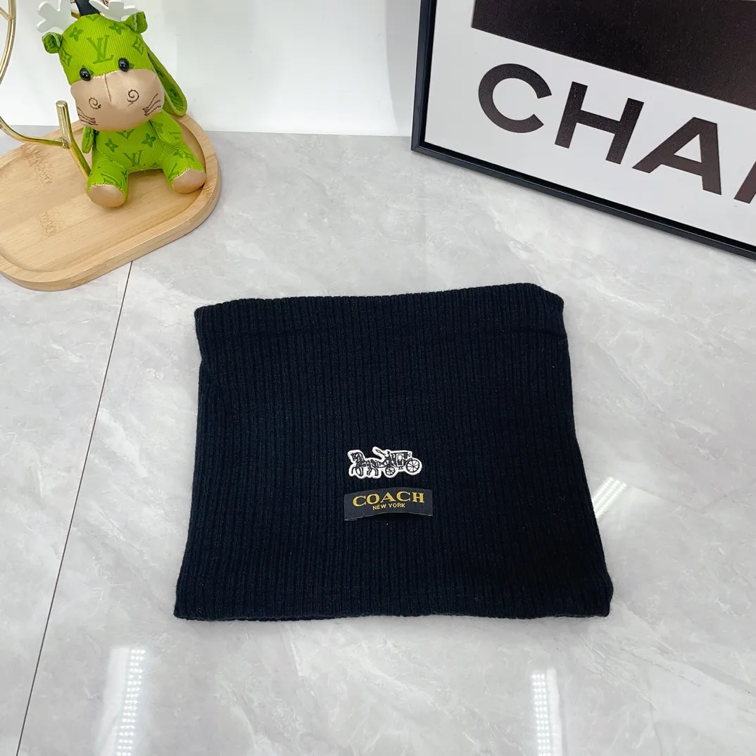 Coach Wool Ribbed Embroidered Hat Scarf and Gloves Set in Black · view 3