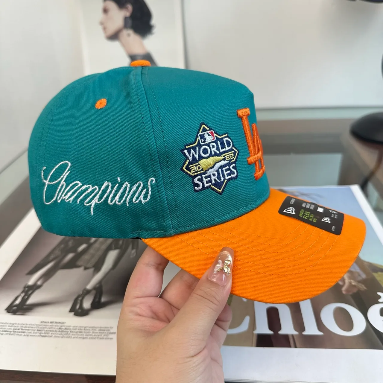 New Era LA World Series Cap in Black & Beige & Green & Burgundy & White & Purple · view 7
