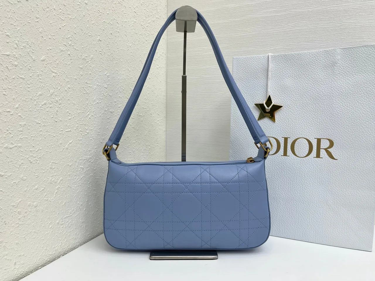 Dior Quilted Hobo Bag in Blue · view 2
