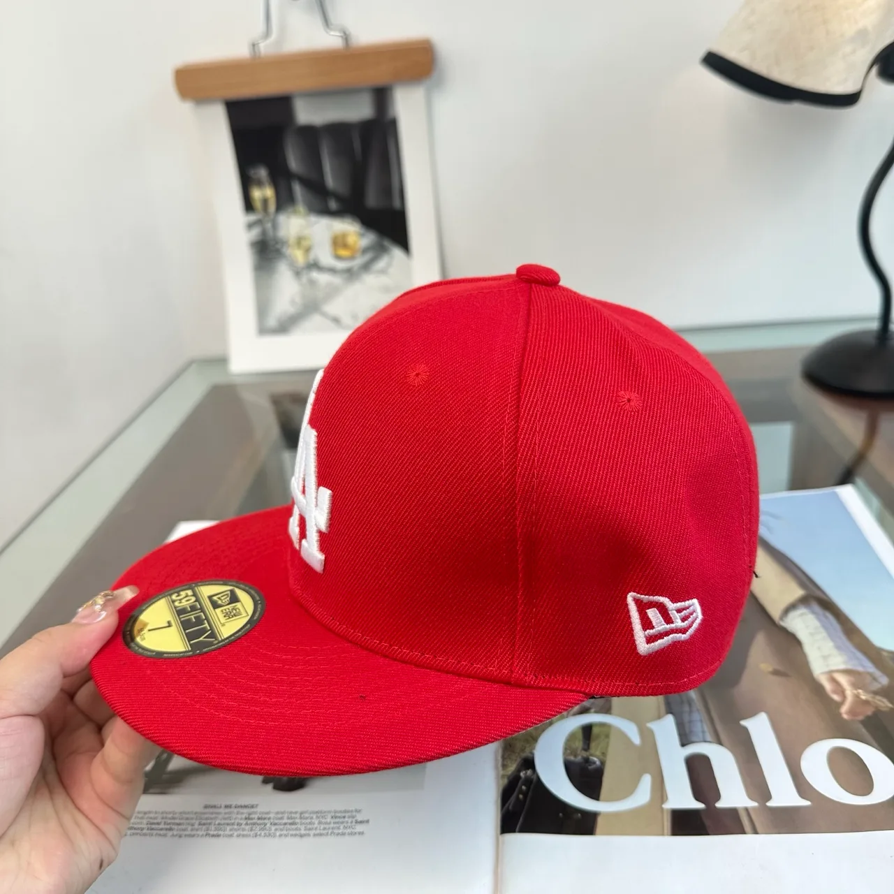New Era LA fitted graphic cap in Blue & Yellow & Red & Black & White · view 8