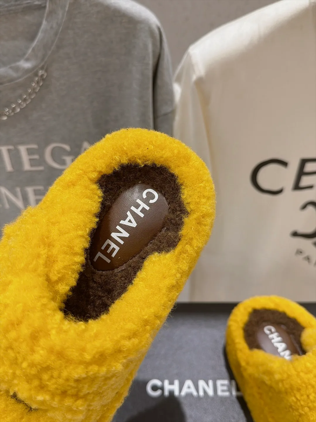 Chanel Slippers in Yellow · view 6