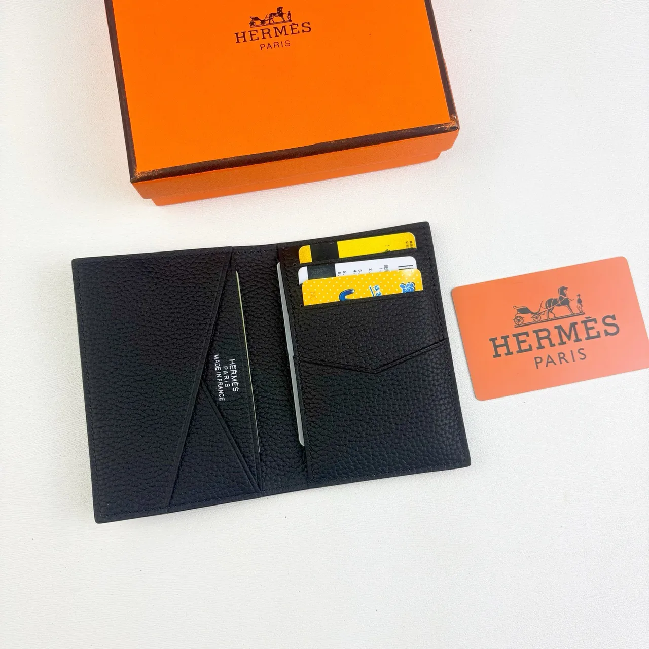 Hermes Calvi Cardholder in Grey & Blue & Red & Brown & Beige & Green & Orange & Pink · view 8