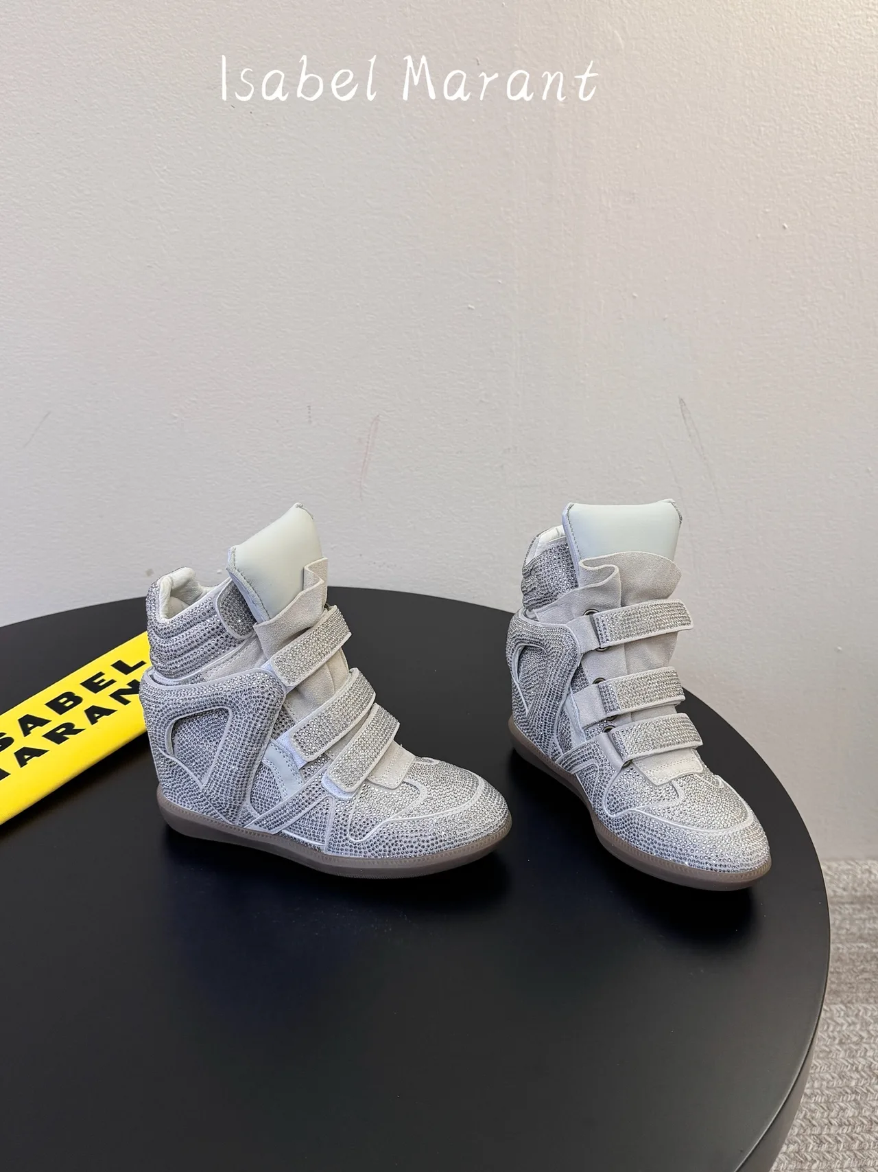 Isabel Marant Strap High-Top Sneakers in Grey · view 4