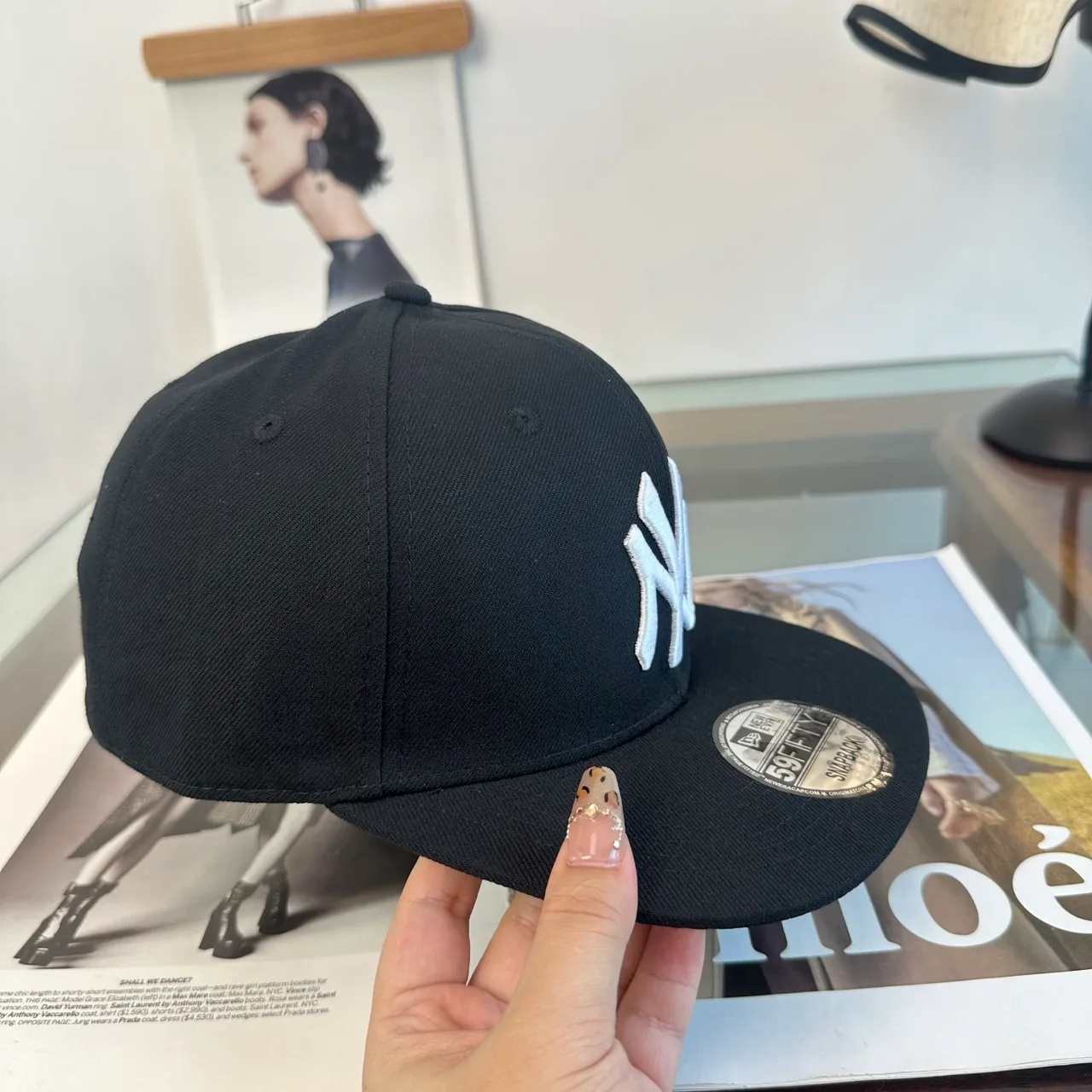 New Era NY Cap in Black & Grey & Green & Red · view 7