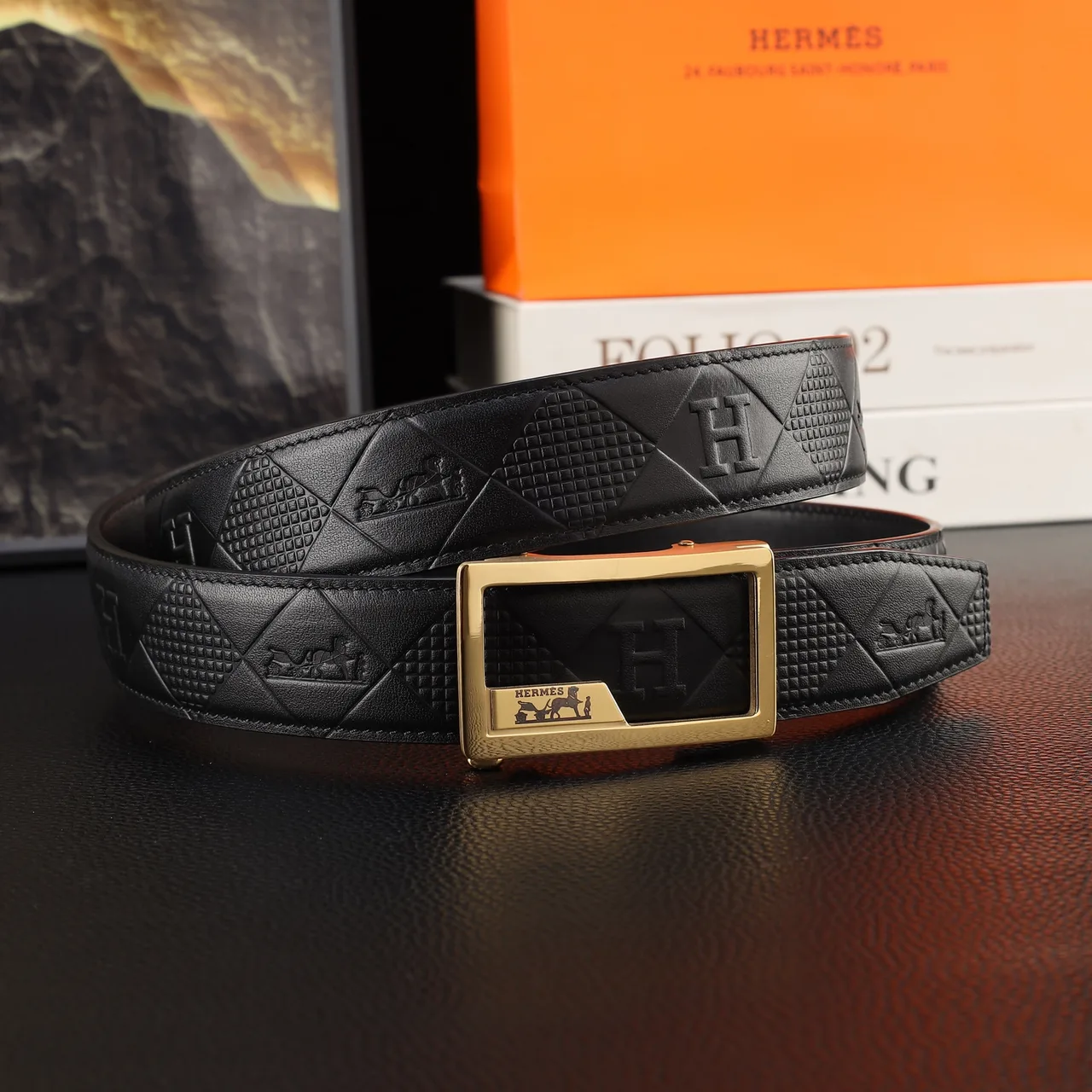 Hermes Automatic Belt in Black · view 4
