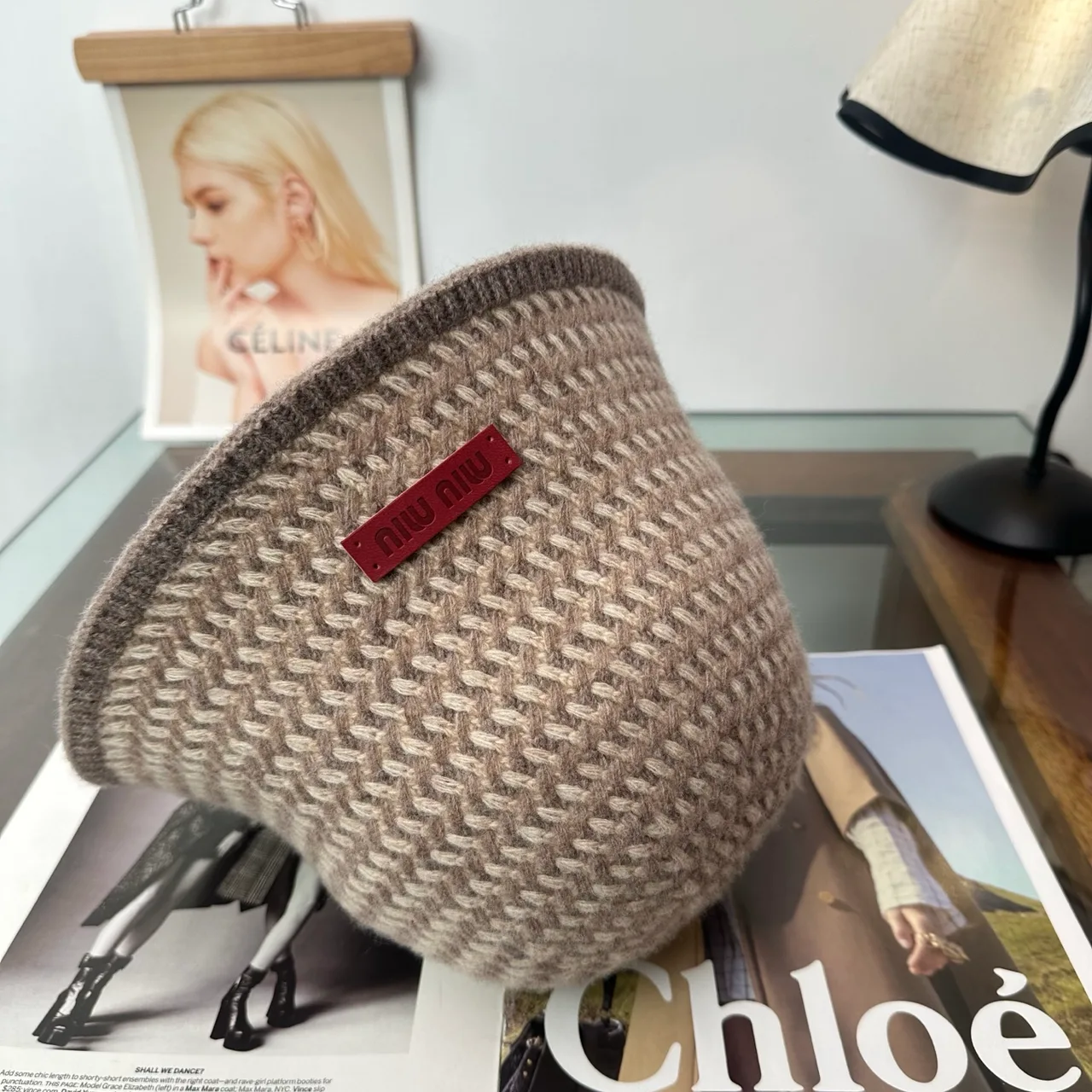 Miu Miu Bucket Hat in Beige & Black & Brown & Blue · view 8