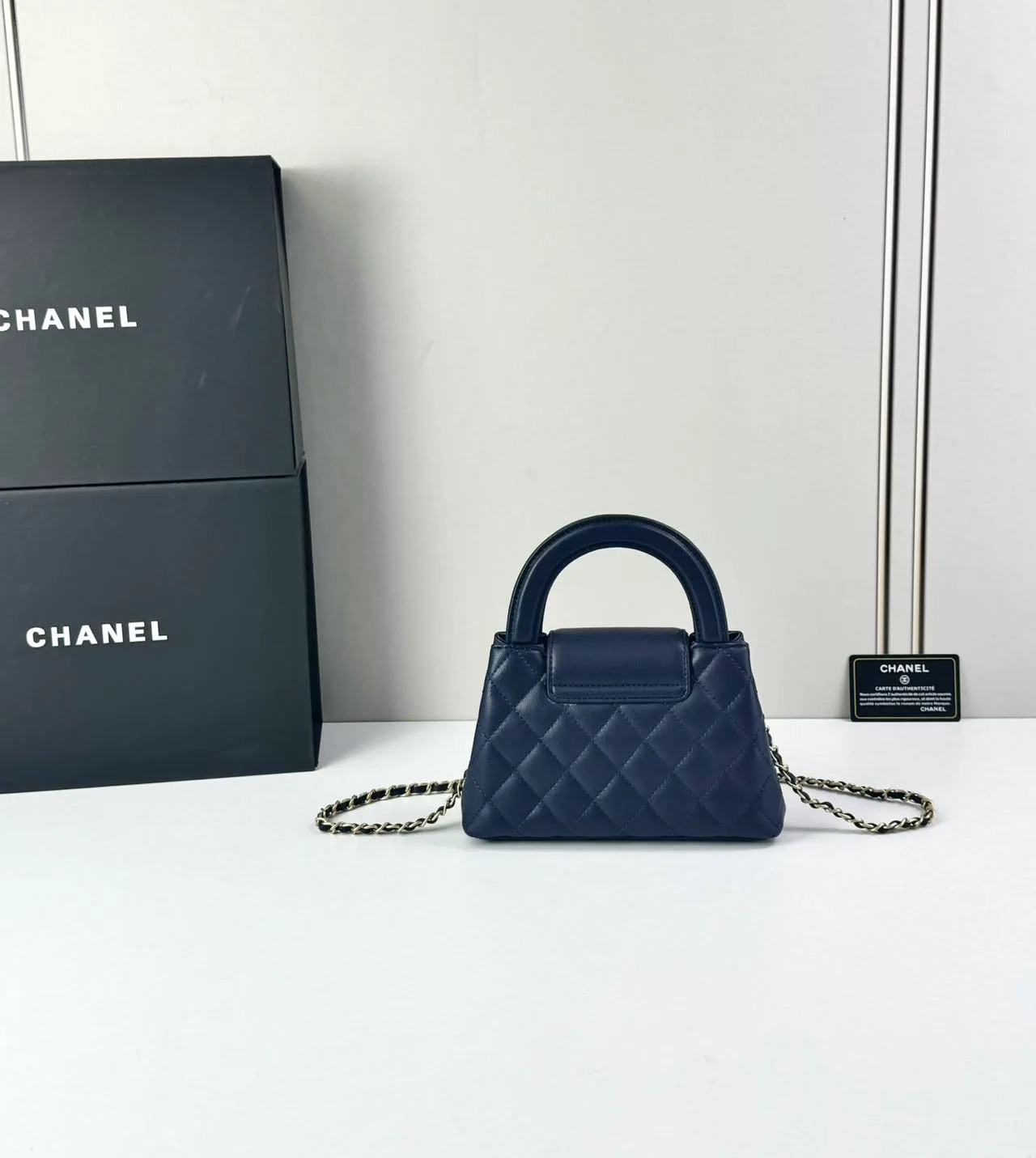 Chanel Quilted Top-Handle Bag in Blue · view 1