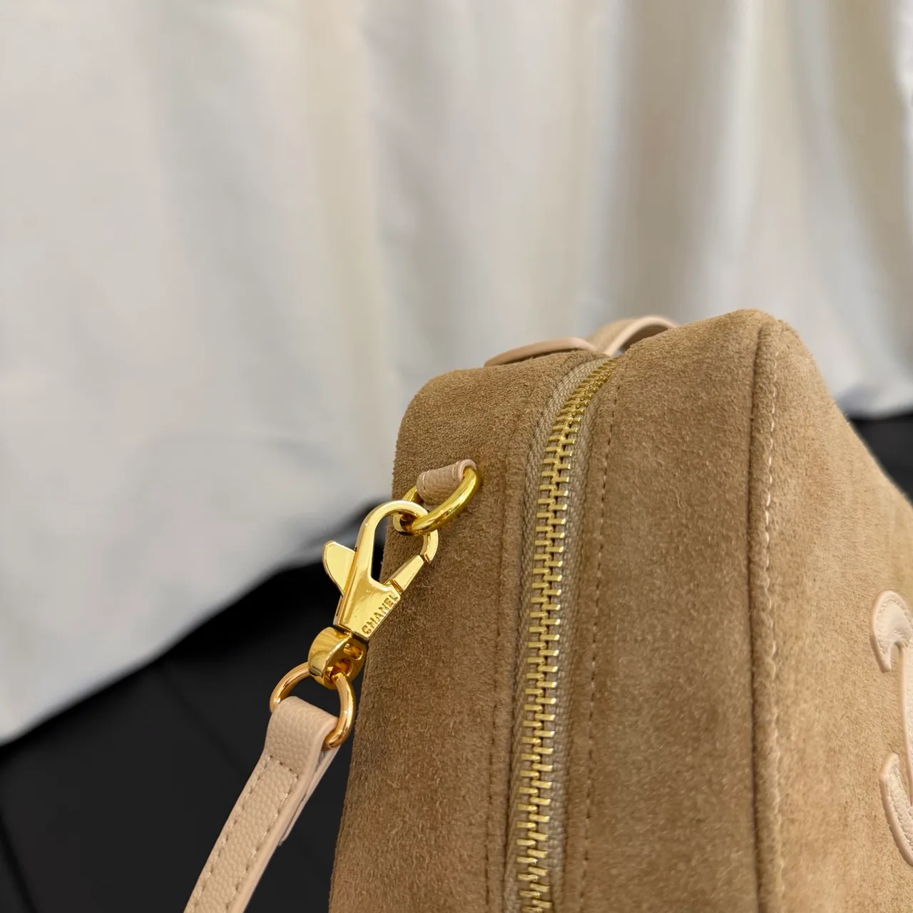 Chanel Quilted CC Vanity Bag in Beige · view 8