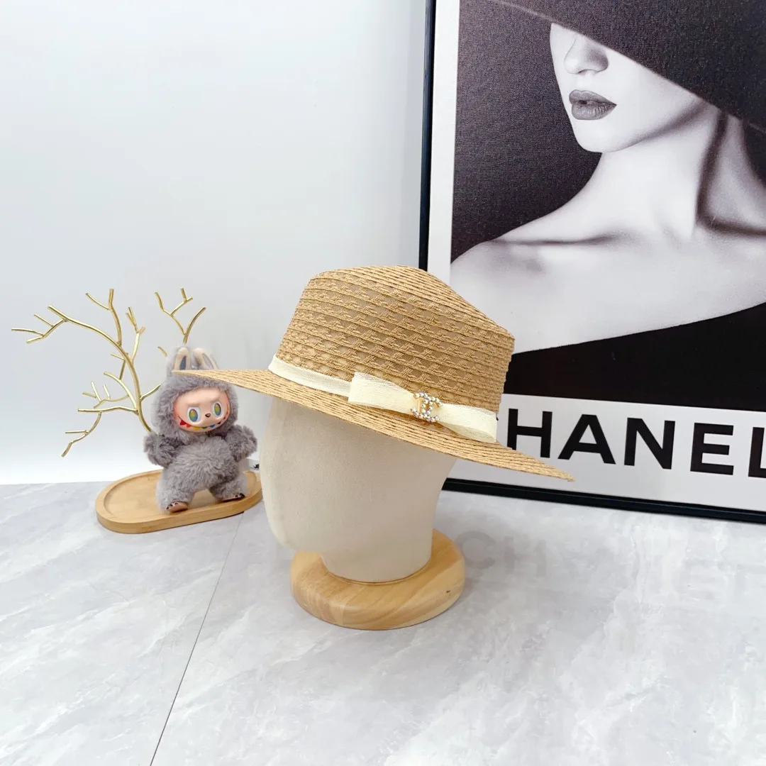 Chanel Woven Boater Hat in Beige · view 5