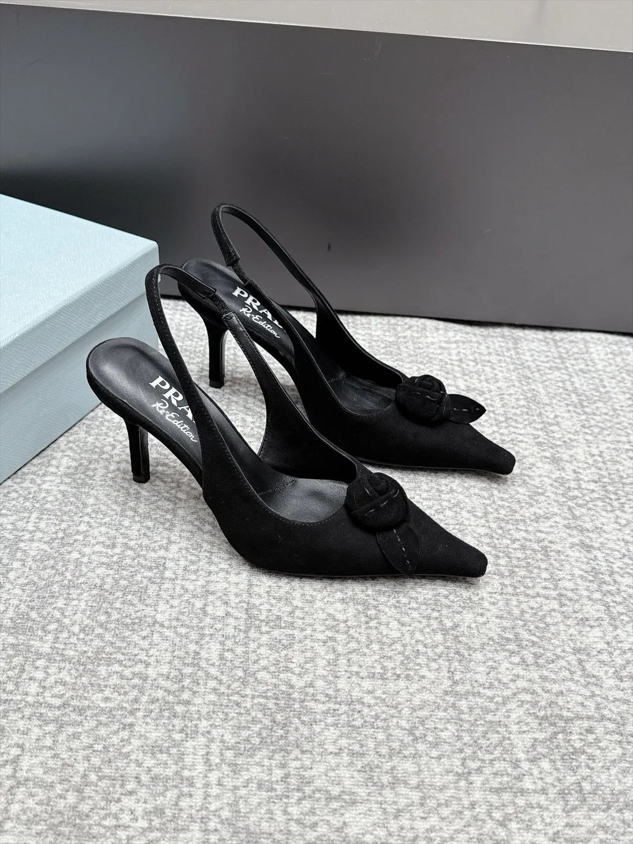 Prada Pointed Slingback Pumps in Black · view 1