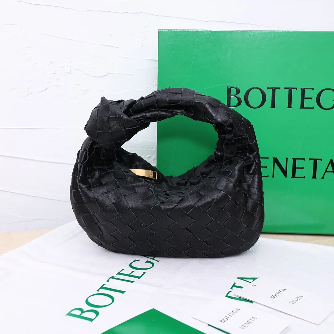 Bottega Veneta Sheepskin Woven Hobo Bag in Black · view 1