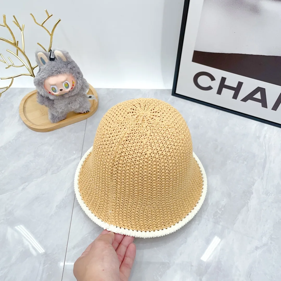 Chanel Woven Bucket Hat in White & Blue & Beige & Brown · view 9