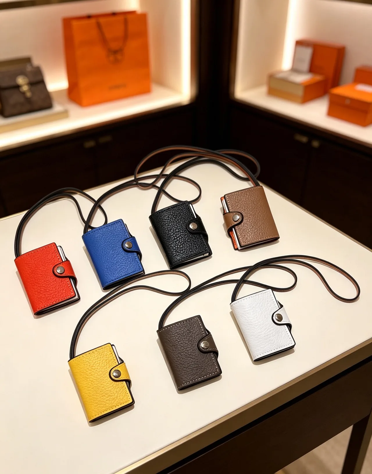 Hermes Mini Notebook Charm in Red & Blue & Black & Brown & Yellow & Grey & White · view 1