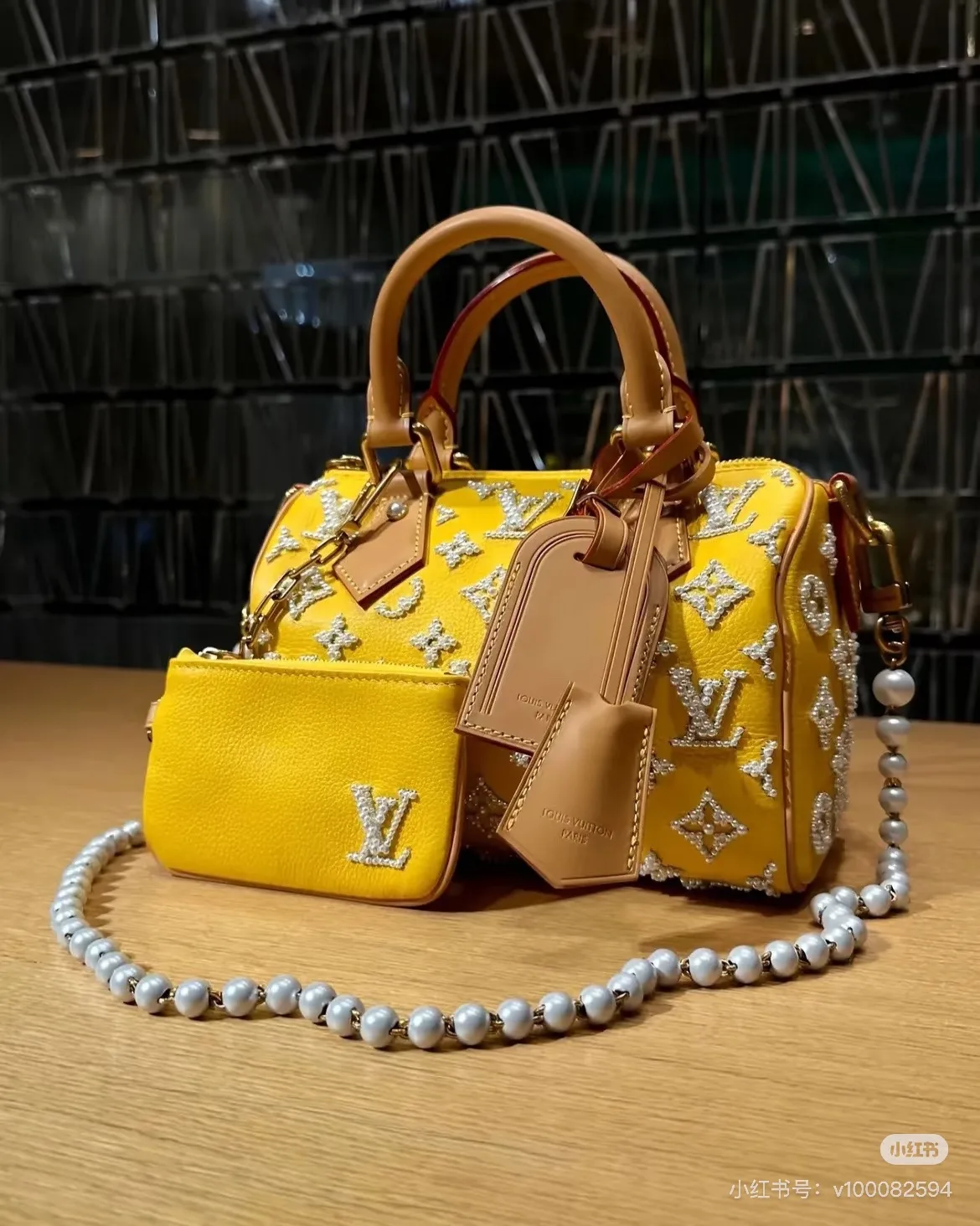 Louis Vuitton Pearl-monogram Speedy handbag in Yellow / Blue / Black · view 1