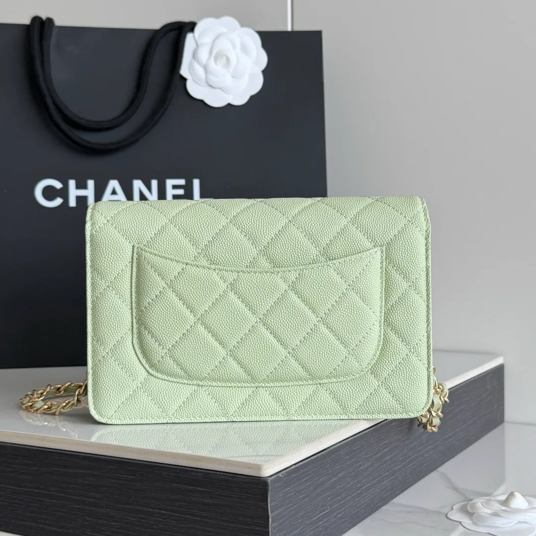Chanel Calfskin Quilted Clutch in Green · view 3
