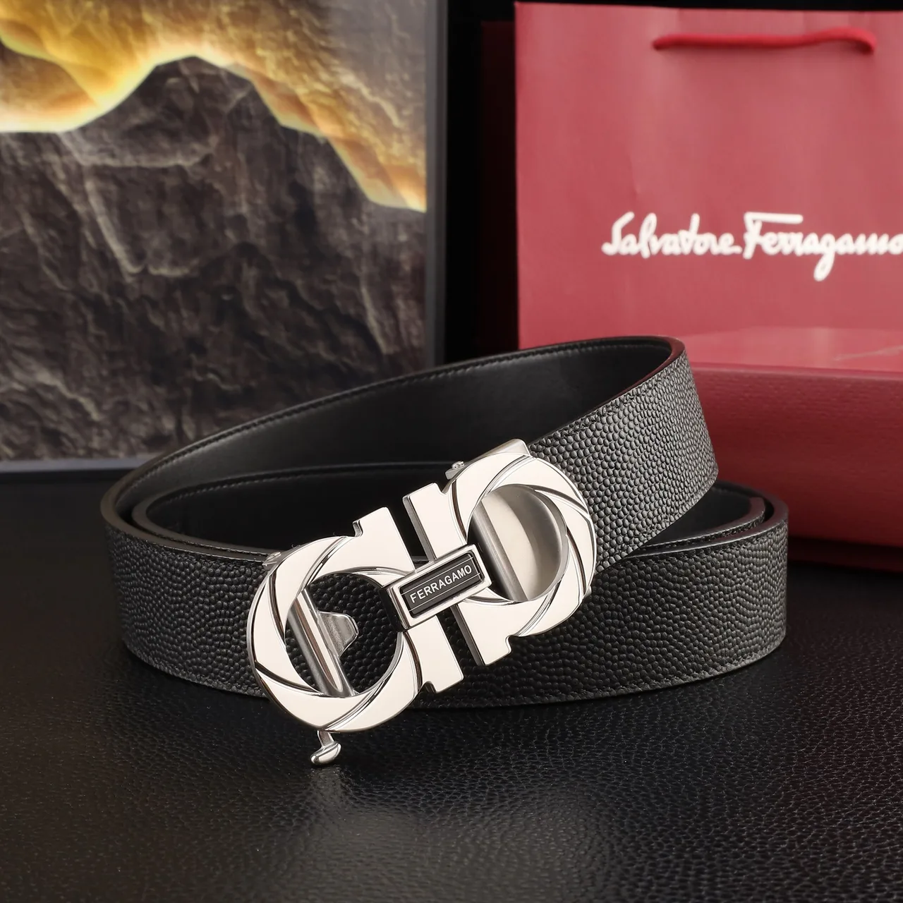Ferragamo Automatic Belt in Black · view 1