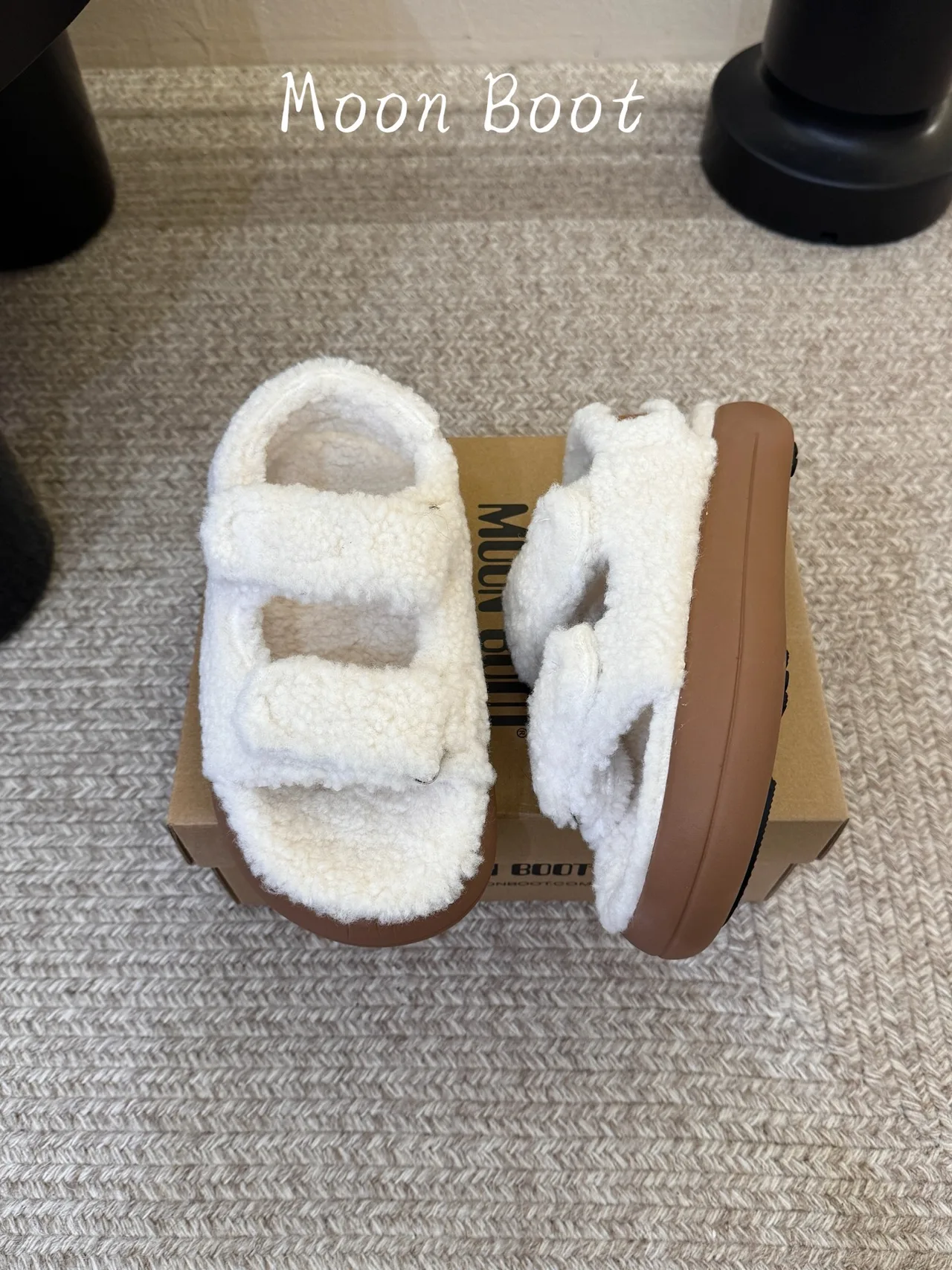 Moon Boot Slippers in White · view 5