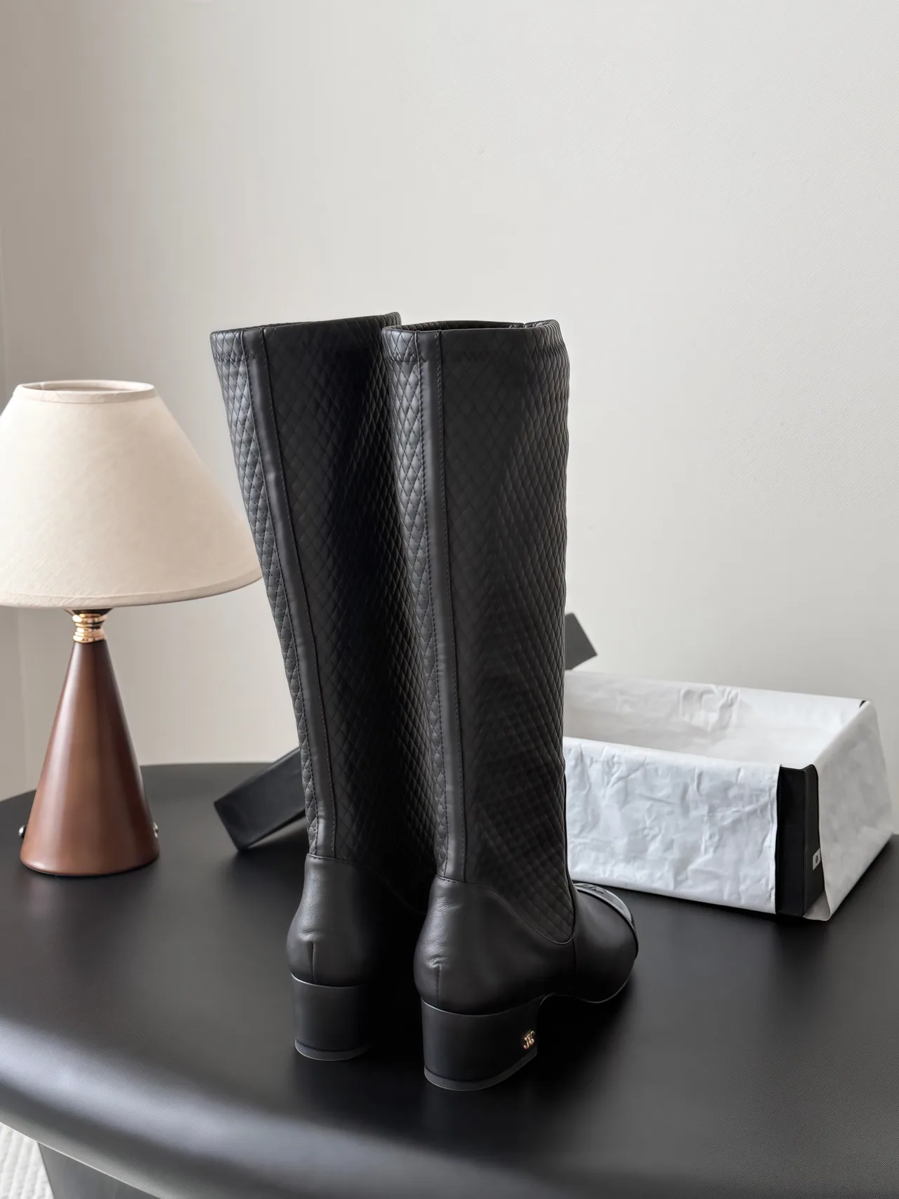 Chanel Cowhide Smooth Pointed-Toe Boots in Black · view 3