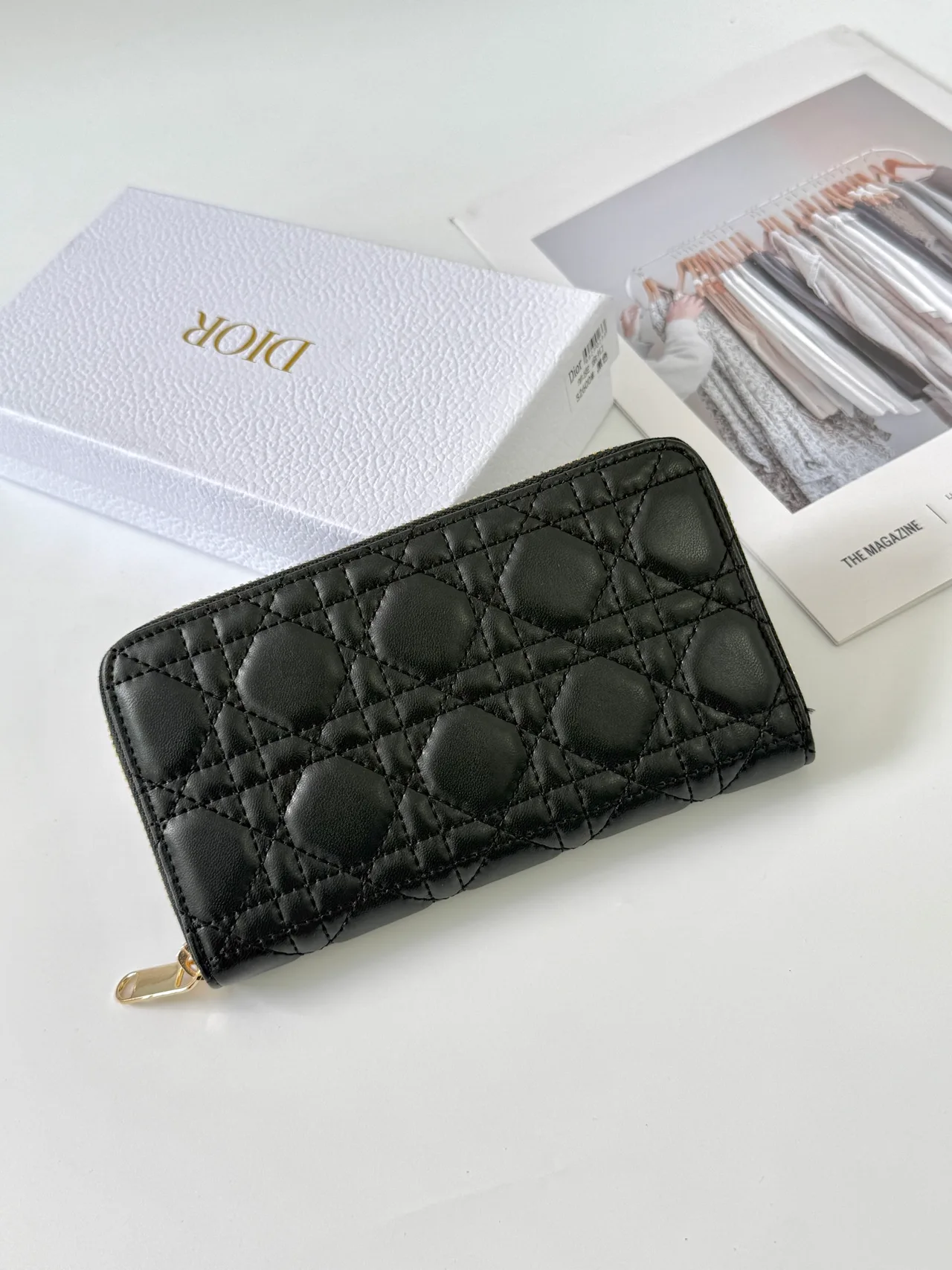 Dior Lambskin Quilted Wallet in Black · view 2