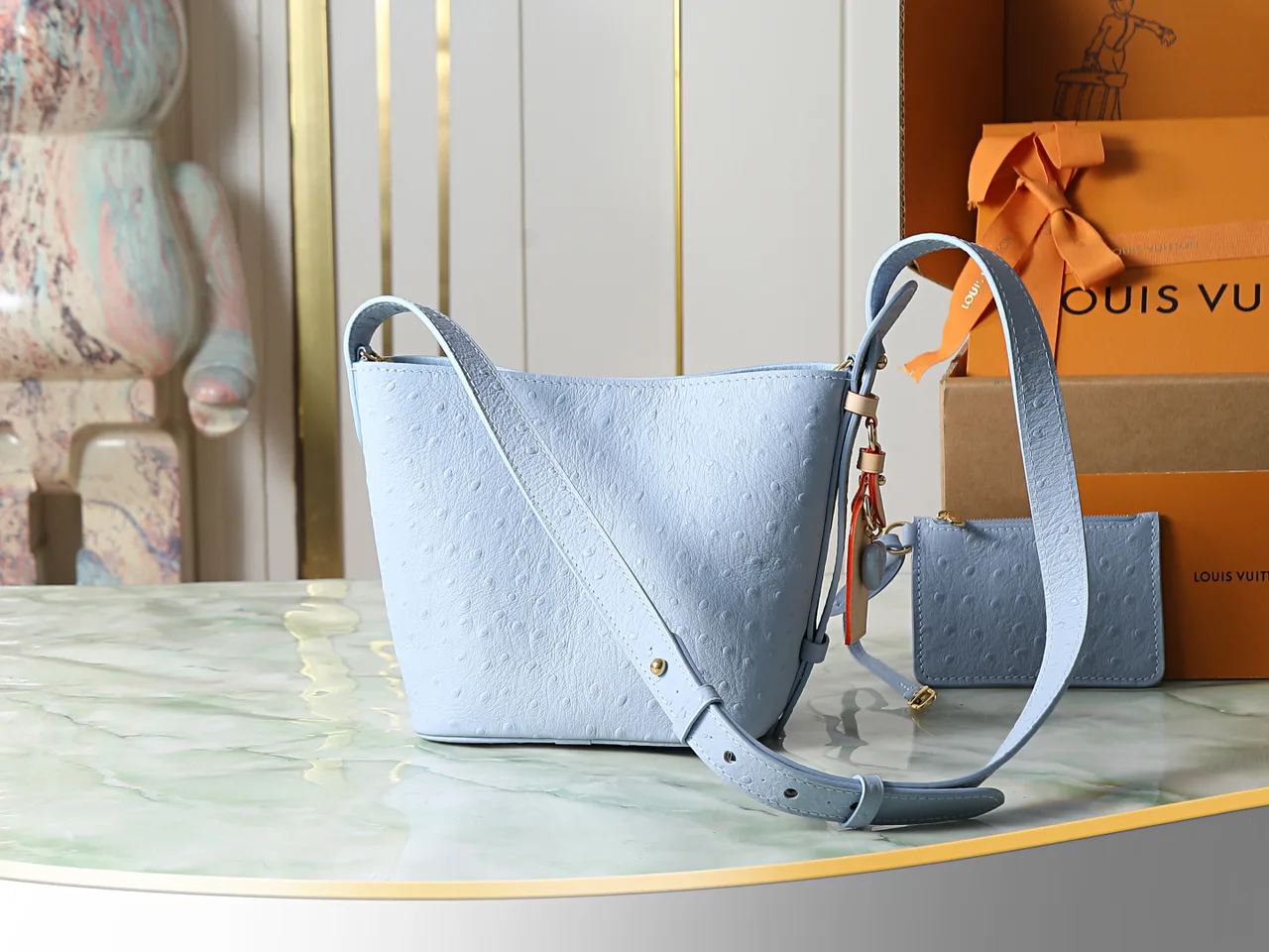 Louis Vuitton Canvas Glossy All In BB Bag in Blue · view 3