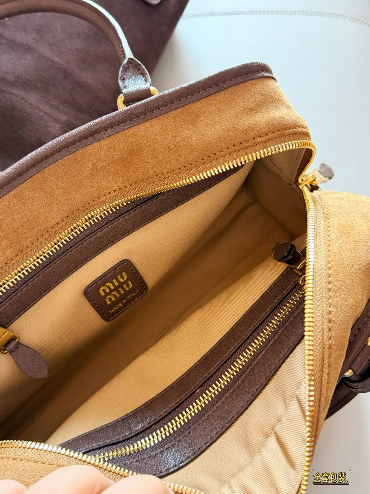 Miu Miu Suede top-handle bag in Brown · view 4