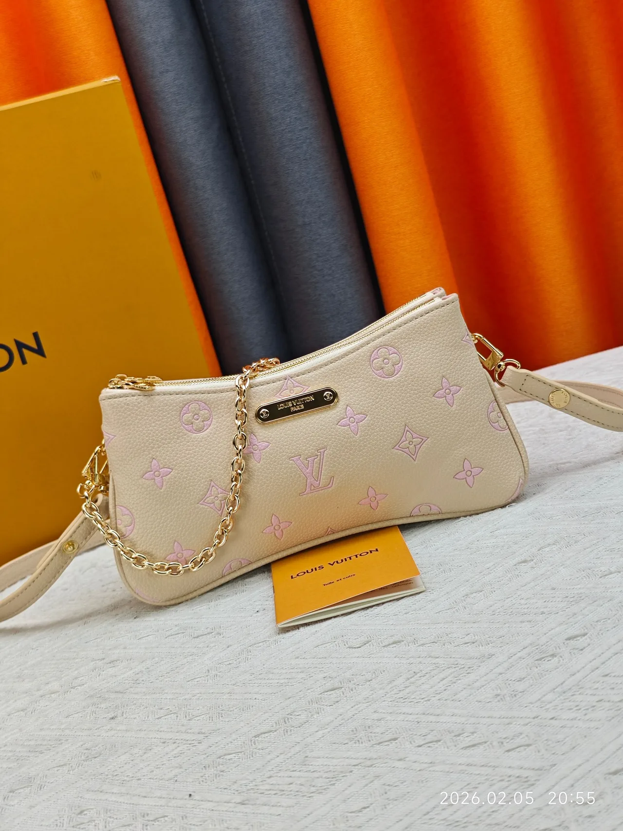 Louis Vuitton Denim Shoulder Bag in Beige · view 1