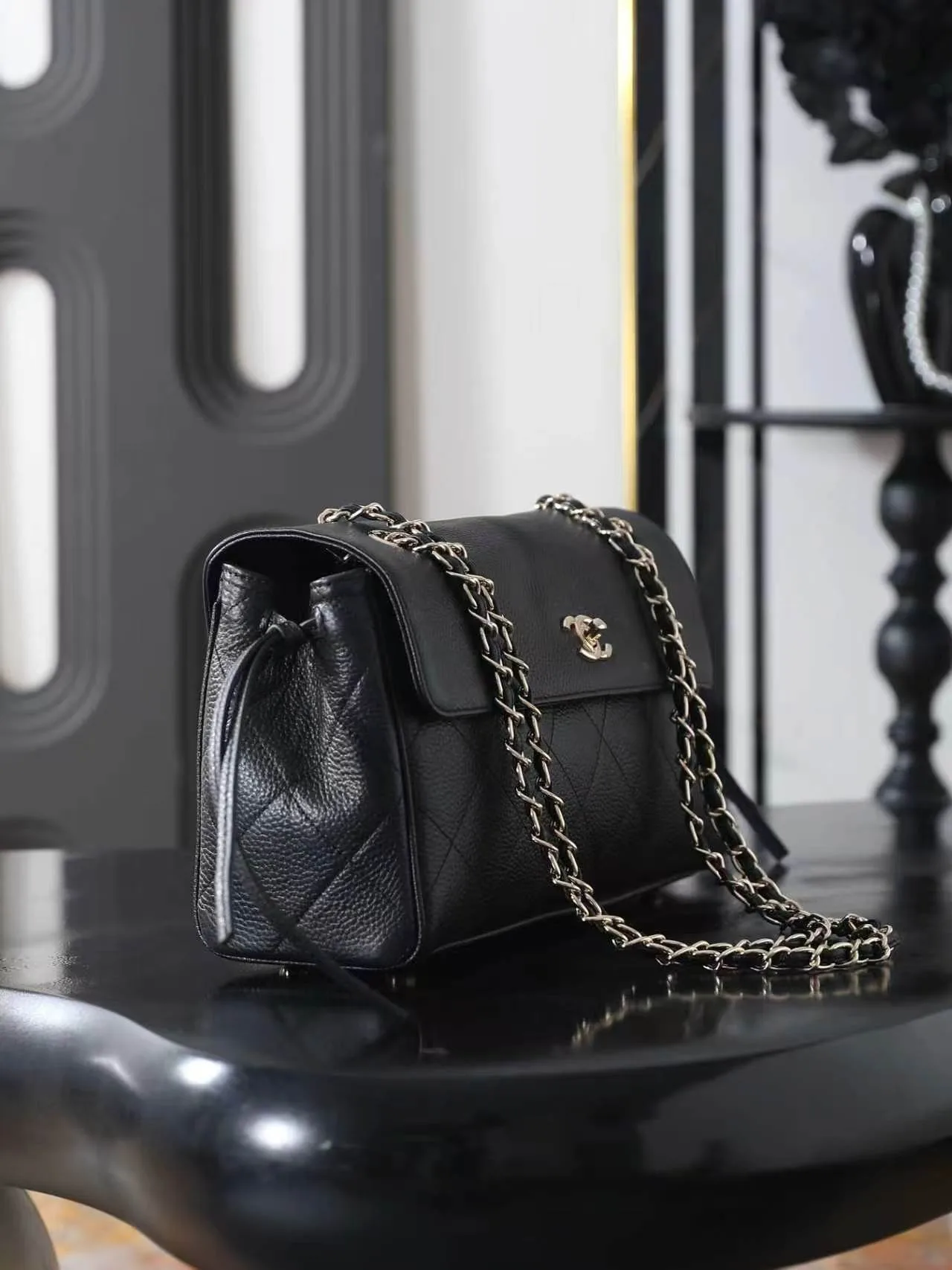 Chanel Quilted Shoulder Bag in Black · view 2