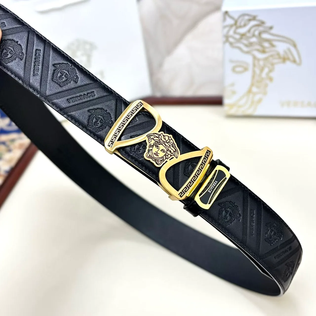 Versace Reversible Belt in Black · view 1