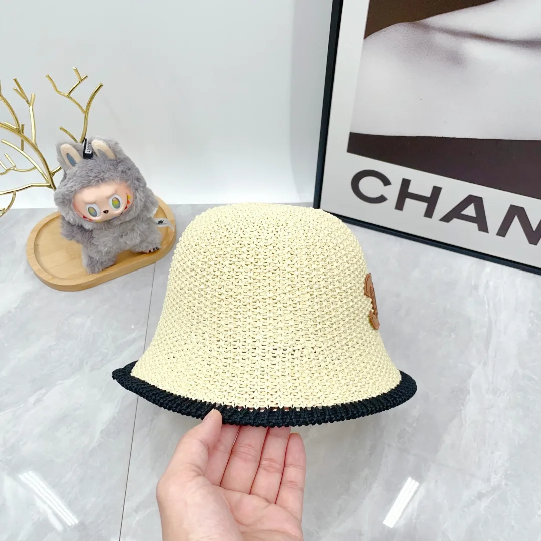 Chanel Woven Bucket Hat in White & Blue & Beige & Brown · view 8