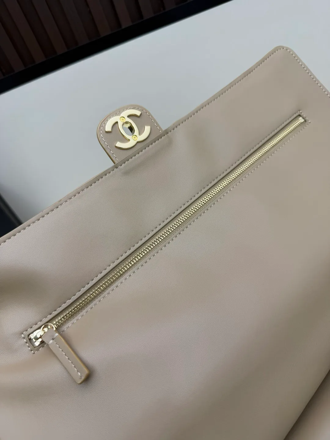 Chanel Suede Quilted Crossbody Bag in Beige · view 8