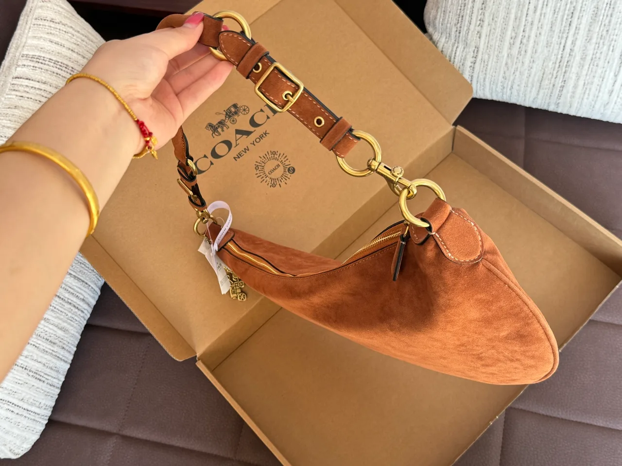 Coach Crescent Shoulder Bag in Brown · view 5