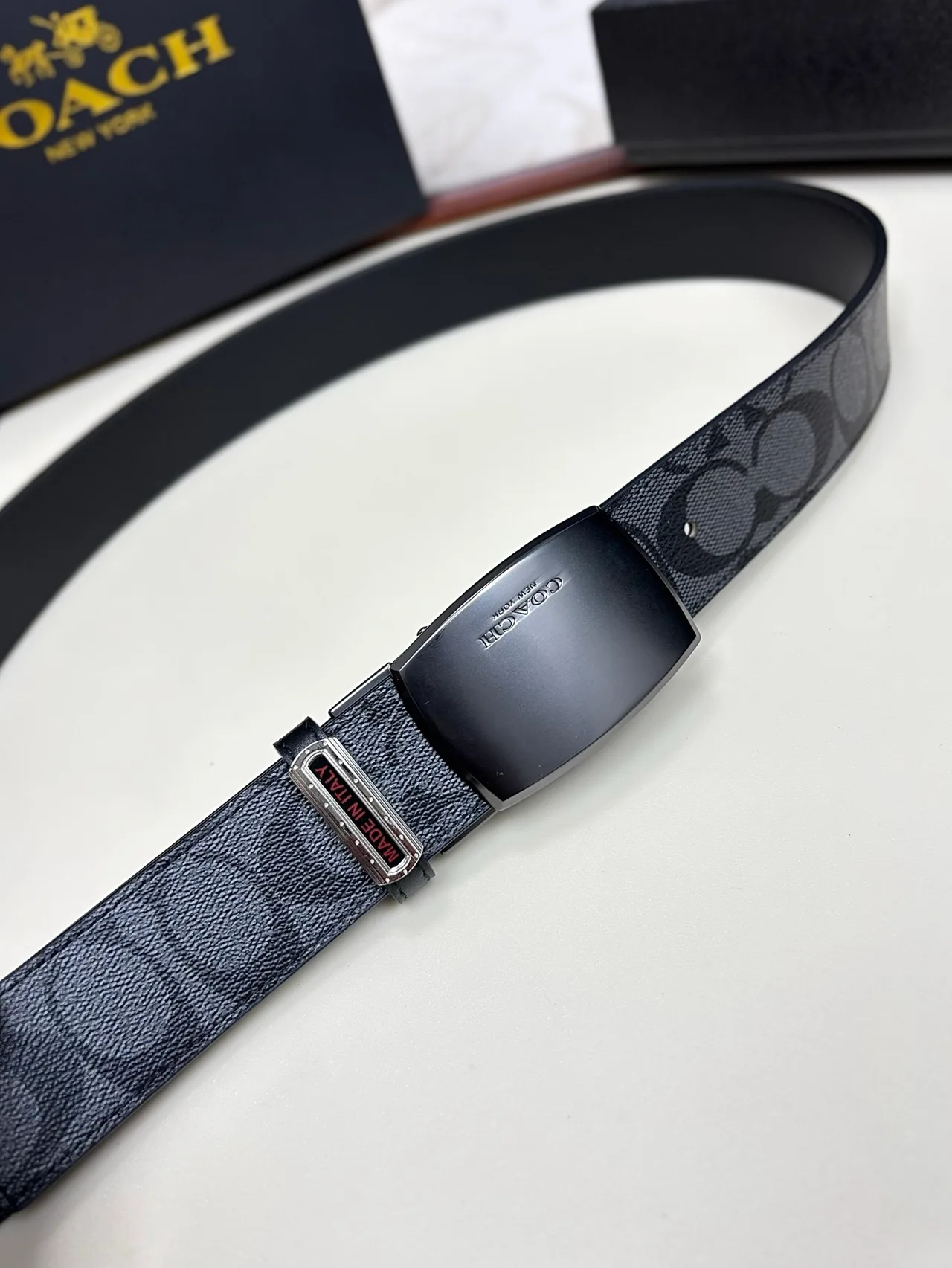 Coach Glossy Belt in Grey · view 5