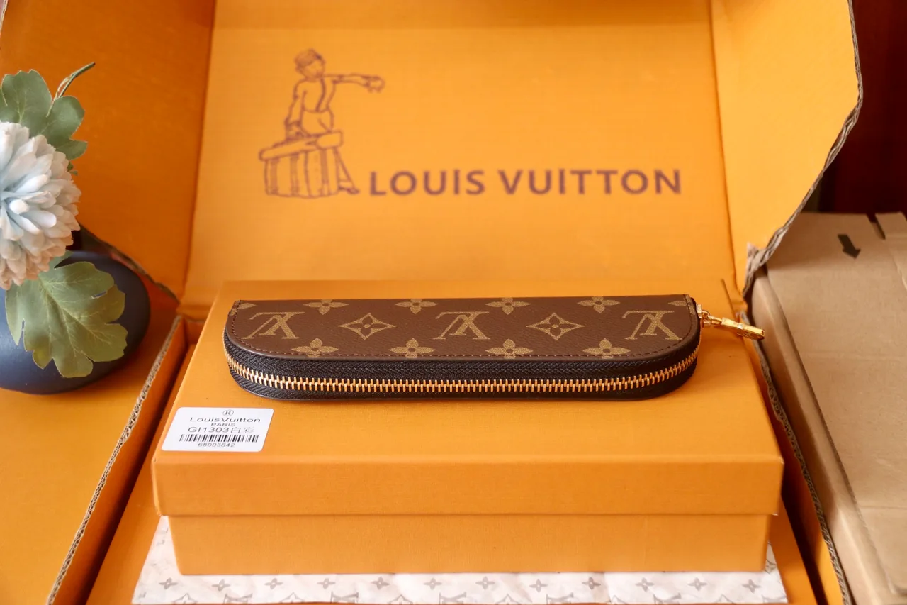 Louis Vuitton Canvas Monogram Pencil Case in Brown · view 5